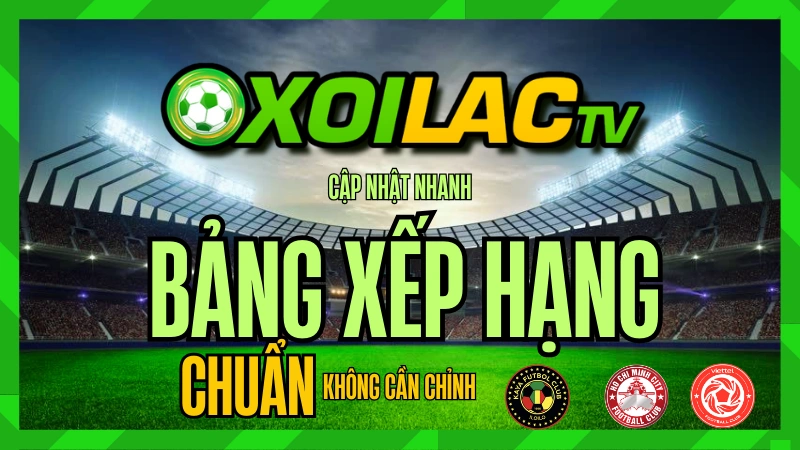 Bảng xếp hạng bóng đá trực tuyến cập nhật liên tục tại Xoilac TV