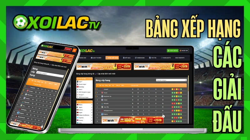 Khám phá chi tiết bảng xếp hạng các giải đấu bóng đá hấp dẫn nhất và theo dõi kết quả trên Xoilac TV.